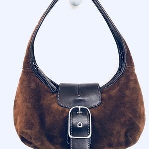 Coach Brown Suede Leather Hobo Bag